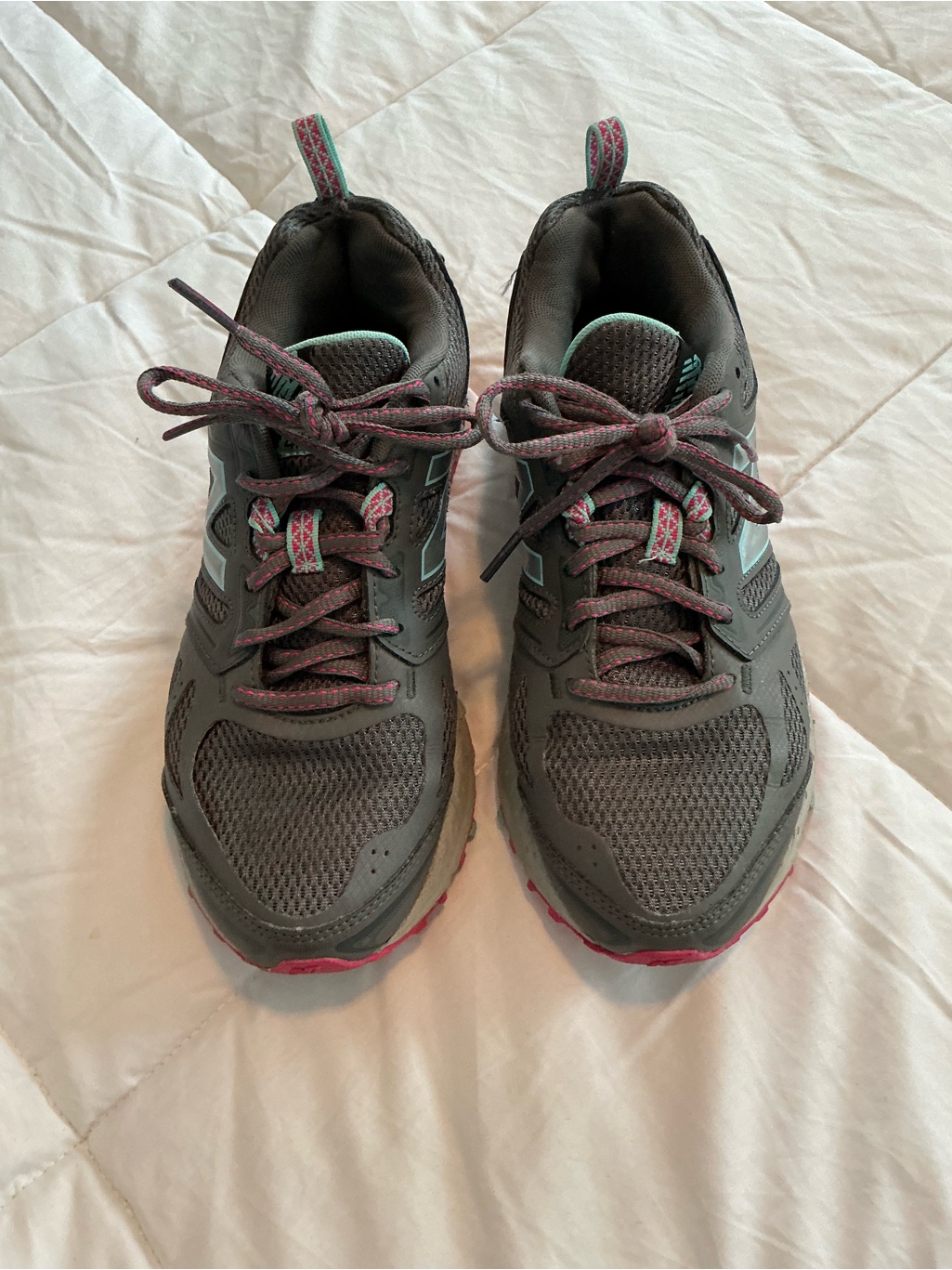 New Balance Tech Aide 412 V3 Gray Athletic Sneakers With Pink Accents